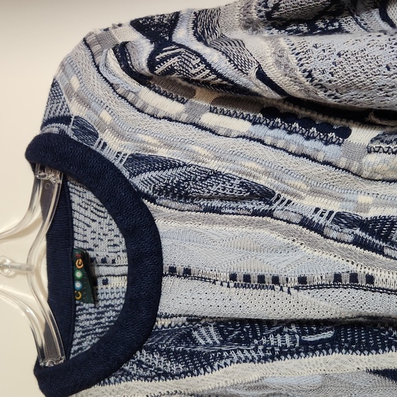 Coogi Australian XL Casmere Silk Pullover Tones of Blue Sweater Vintage 90s - Picture 4 of 12